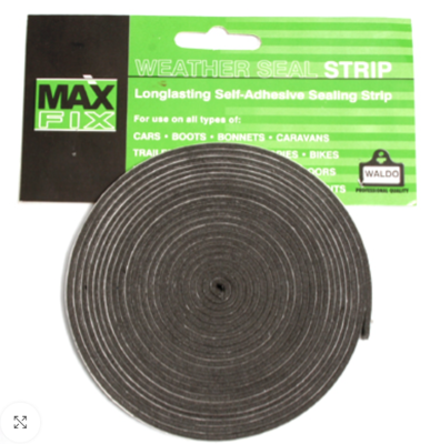 Waldo Weatherseal Strip 10 x 20mm 5m Black