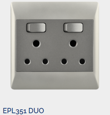 Double 16A Plug Socket 4 x 4 – Duo EPL351