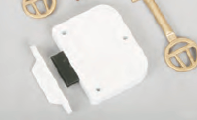 Elkanah Cupboard Lock White Plastic