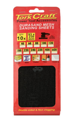 Durasand Mesh Sanding Sheet 93 x 230mm 220 Grit (10 Pack)