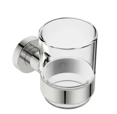 Bathroom Butler 4600 Series Glass Tumbler and Holder 4632 Polished Stainless Steel