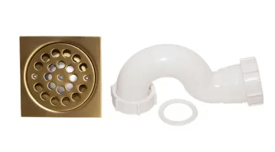 BluTide Square Shower Trap Brushed Brass SA01095A