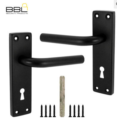 BBL Heron Keyhole Door Handle Stainless Steel Black BBI-S05SSBL-1