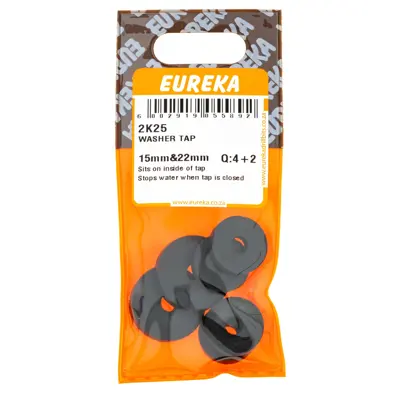 Eureka Tap Washer 15mm (1/2") & 22mm (3/4") (4 + 2 Pack)